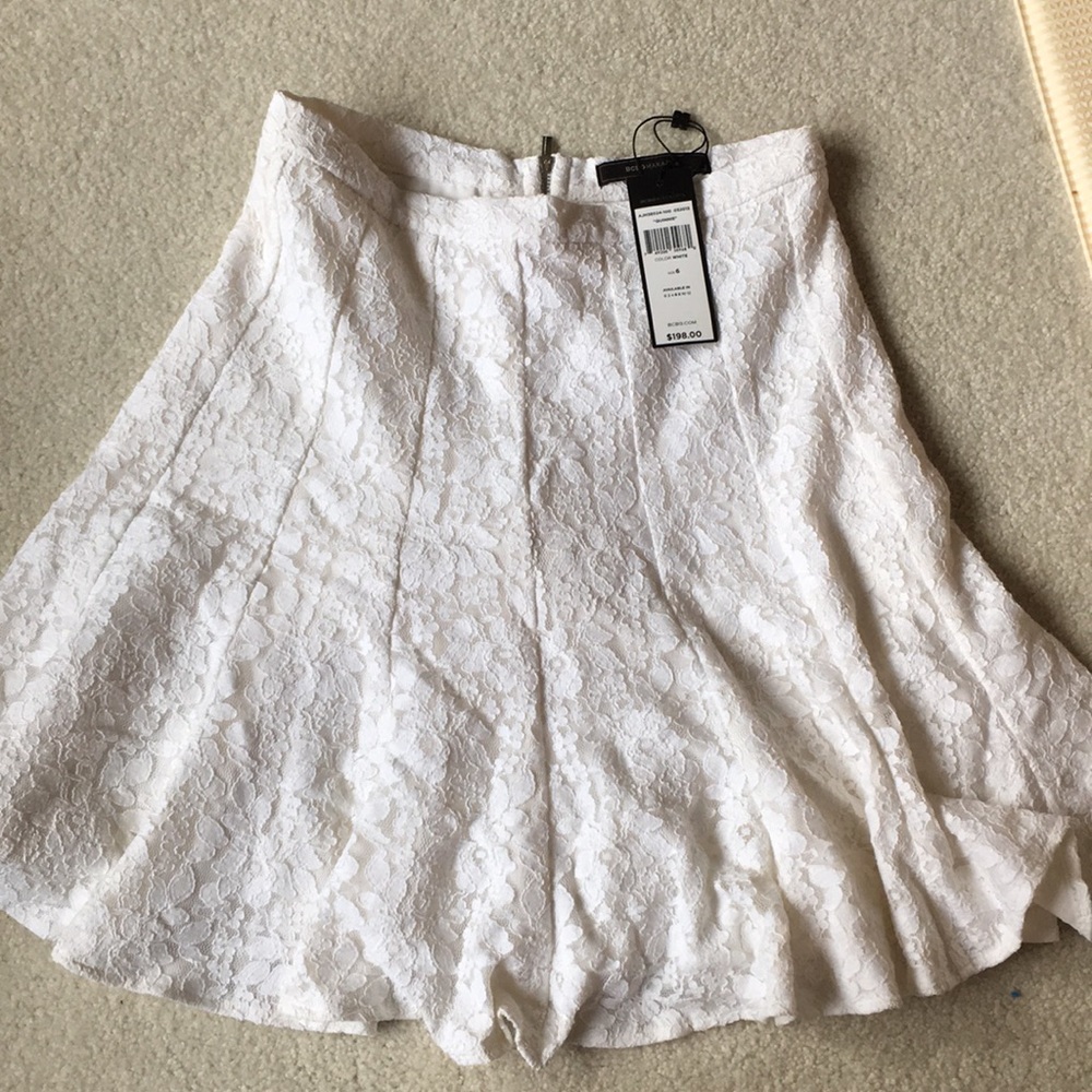 BCBG MAXAZRIA "Quinnie" White Lace skirt